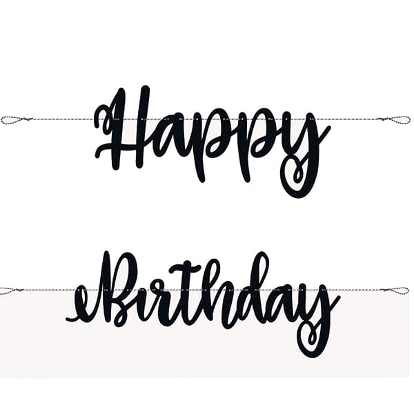 (image for) Black Happy Birthday Script Banner