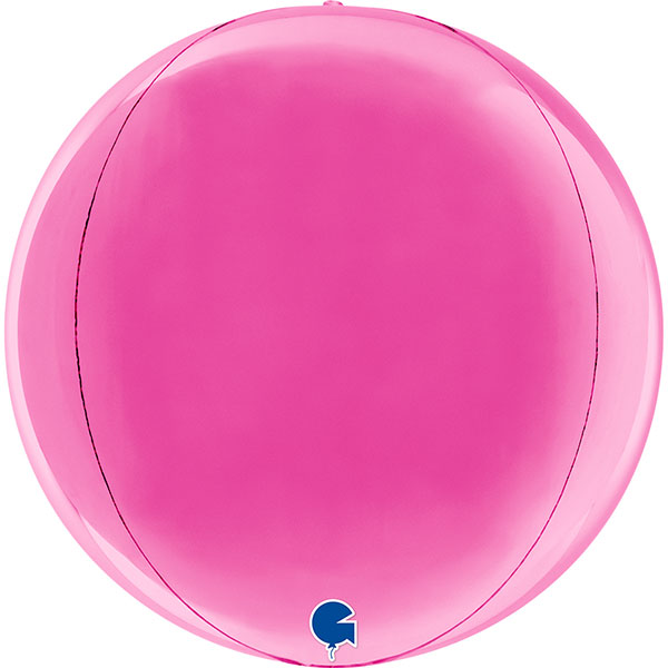 11" Grabo Fuchsia Pink Globe Foil Balloons