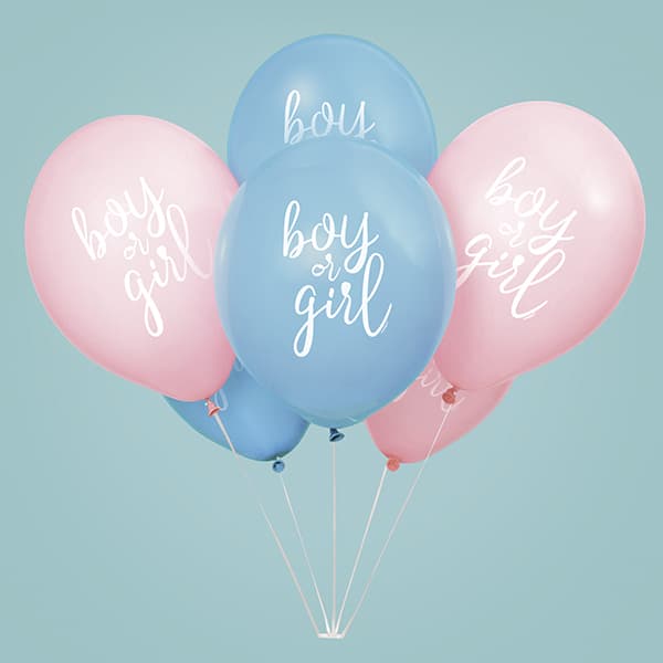 (image for) 12" Gender Reveal Latex Balloons 8pk