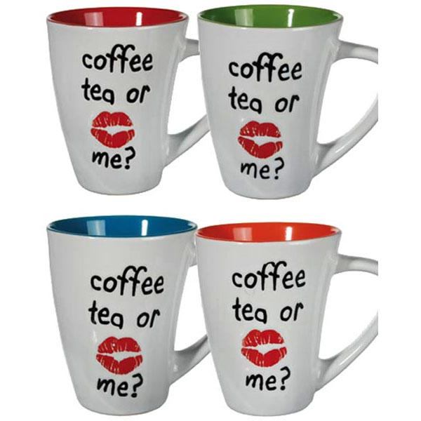 Coffee Tea Or Me Porcelain Mugs