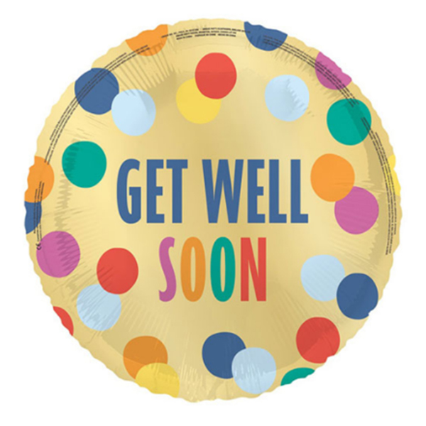 (image for) 18" Get Well Soon Polka Dots Foil Balloons