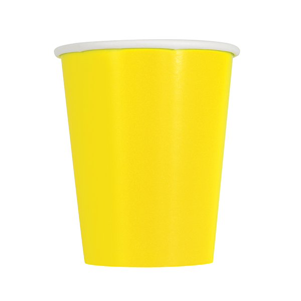 (image for) 9oz Neon Yellow Paper Cups 8pk