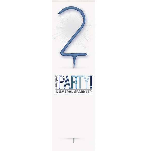 7" Blue Glitz Number 2 Sparkler