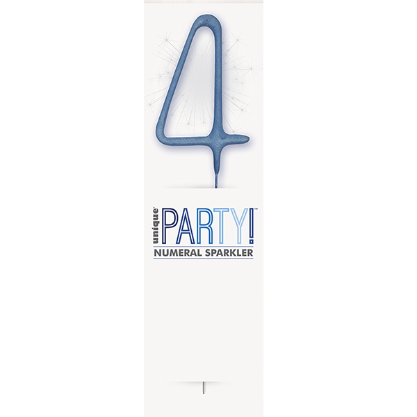 7" Blue Glitz Number 4 Sparkler
