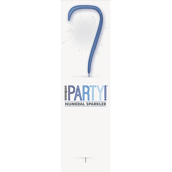 7" Blue Glitz Number 7 Sparkler