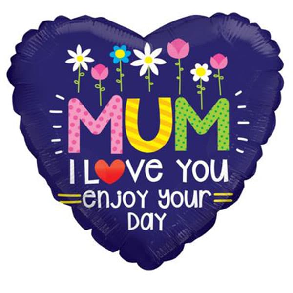 (image for) 18" Mum I Love You Heart Shaped Foil Balloons