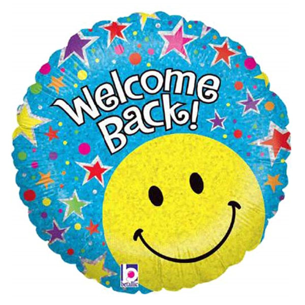18" Welcome Back Holographic Foil Balloons