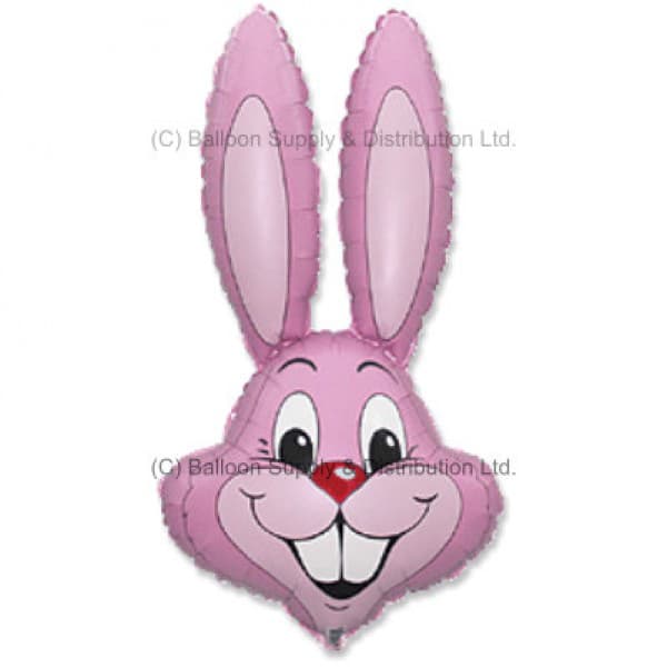 (image for) 35" Pastel Pink Rabbit Head Supershape Balloons