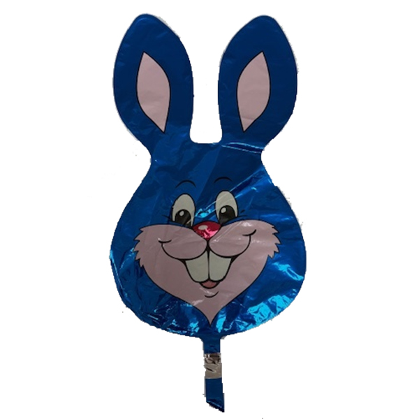 14" Blue Rabbit Head Air Fill Balloons