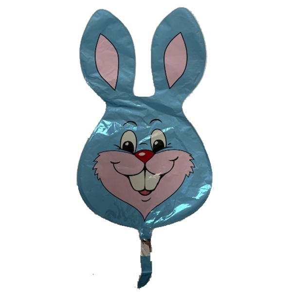 14" Pastel Blue Rabbit Head Air Fill Balloons