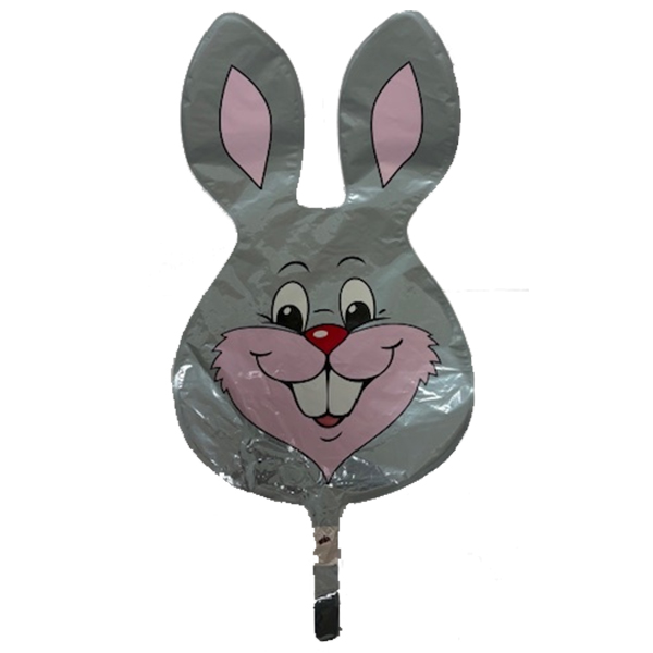 14" Grey Rabbit Head Air Fill Balloons