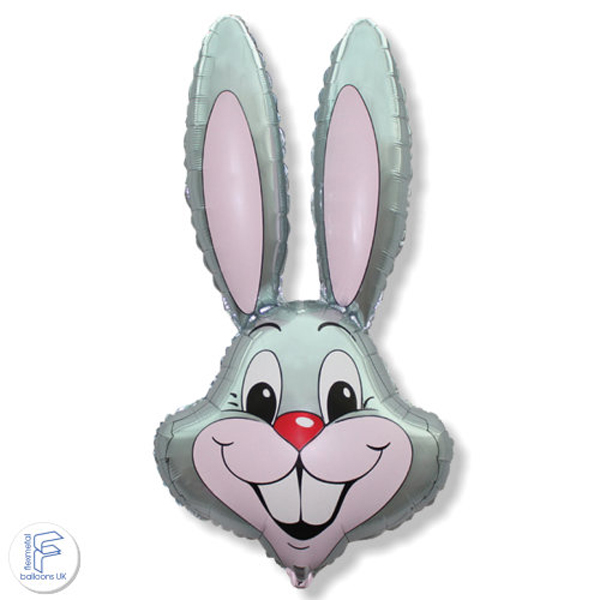 (image for) 16" Grey Rabbit Head Air Fill Balloons