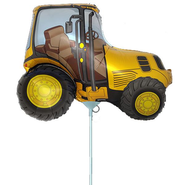 10" Orange Tractor Air Fill Mini Shape Balloons