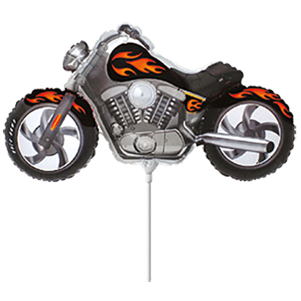 8" Custom Motorbike Black Air Fill Mini Shape Foil Balloon