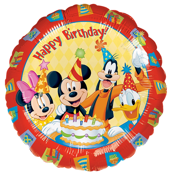 (image for) 18" Mickey & Friends Happy Birthday Foil Balloons