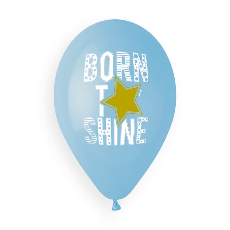 (image for) 13" Born To Shine Blue Latex Balloons 50pk