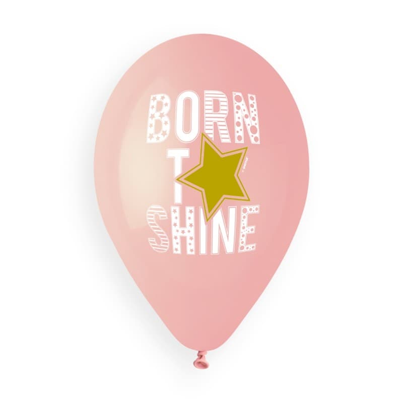 (image for) 13" Born To Shine Pink Latex Balloons 50pk