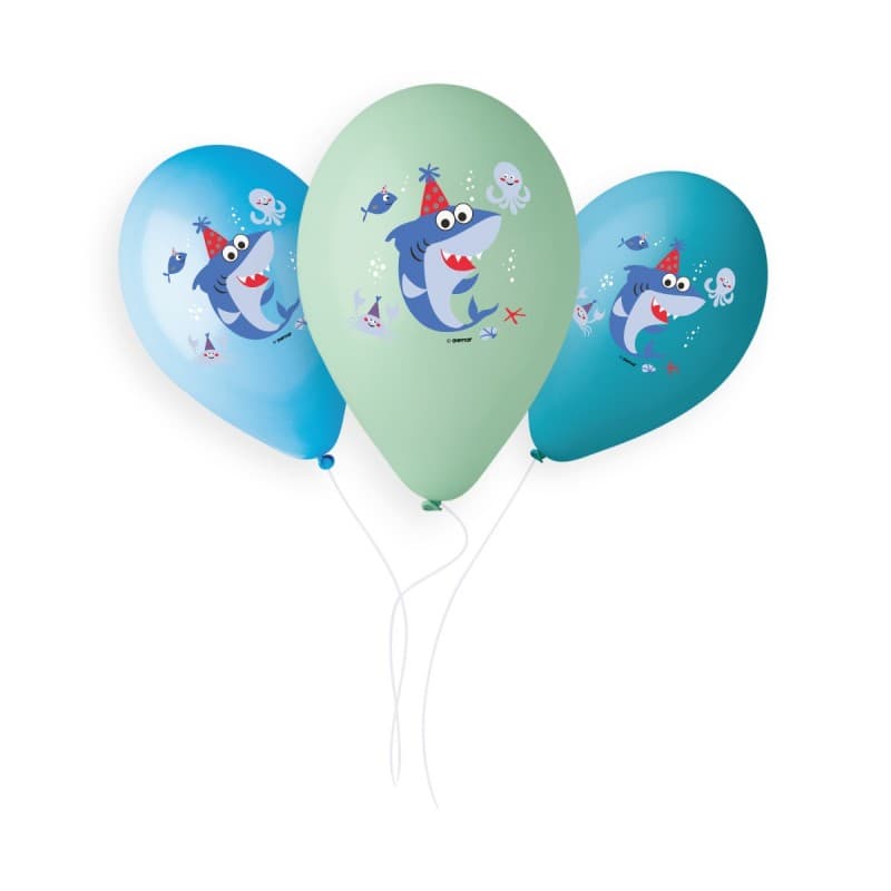 (image for) 13" Shark Assorted Latex Balloons 50pk