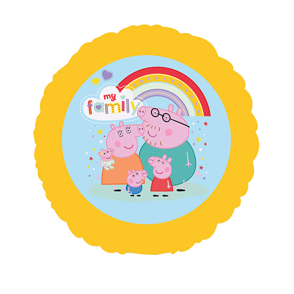 9" Peppa Pig My Family Air Fill Foil Balloons