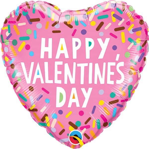 (image for) 9" Happy Valentines Day Sprinkles Air Fill Balloons