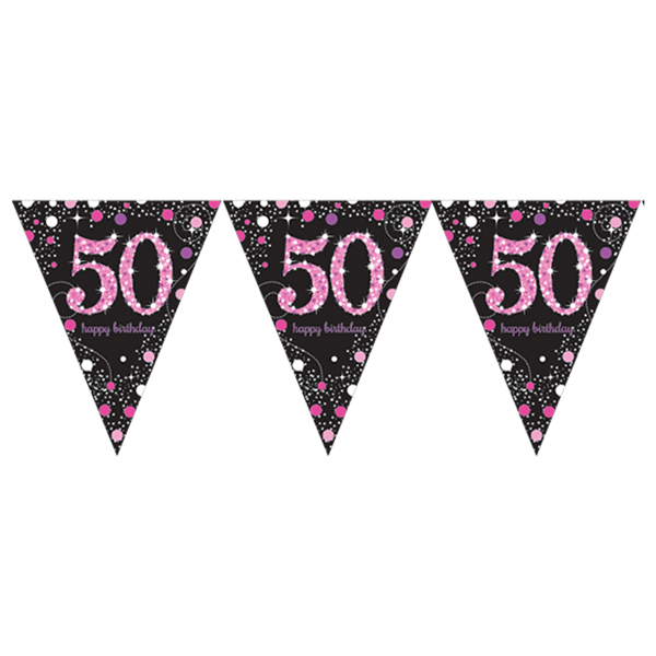 (image for) Pink Celebration 50th Birthday Bunting