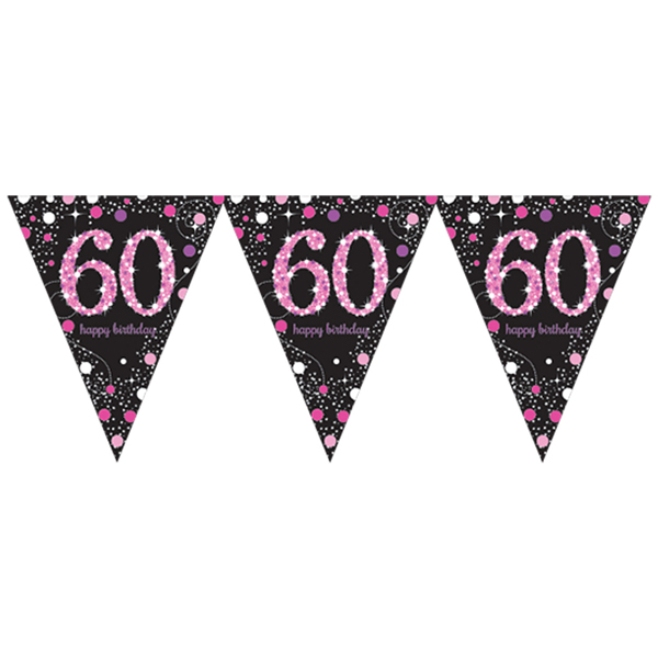 (image for) Pink Celebration 60th Birthday Bunting