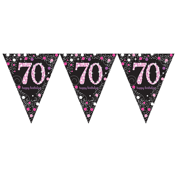 (image for) Pink Celebration 70th Birthday Bunting