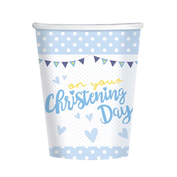 (image for) Christening Blue Cup 266ml Pack of 8