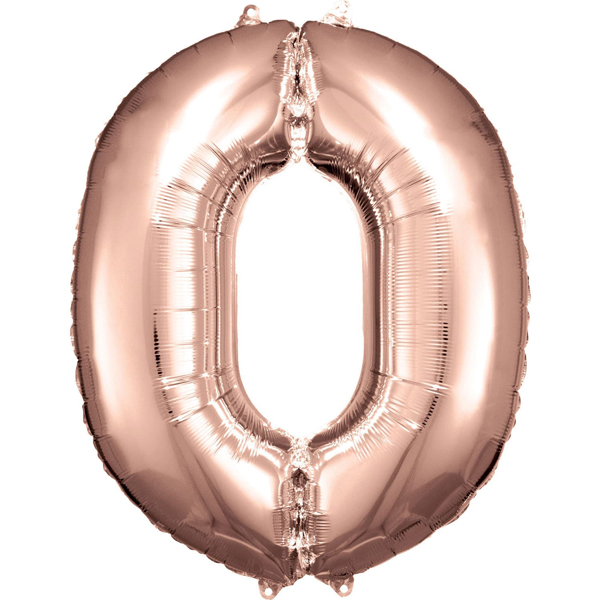 (image for) Riethmuller 34" Rose Gold 0 Foil Number Balloons