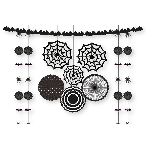 (image for) Black & White Halloween Decorating Kit 11pk