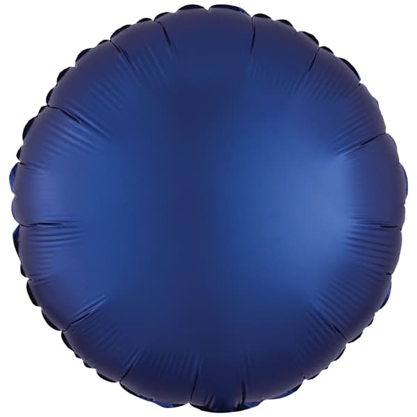 18" Silk Lustre Navy Circle Packaged Foil Balloons