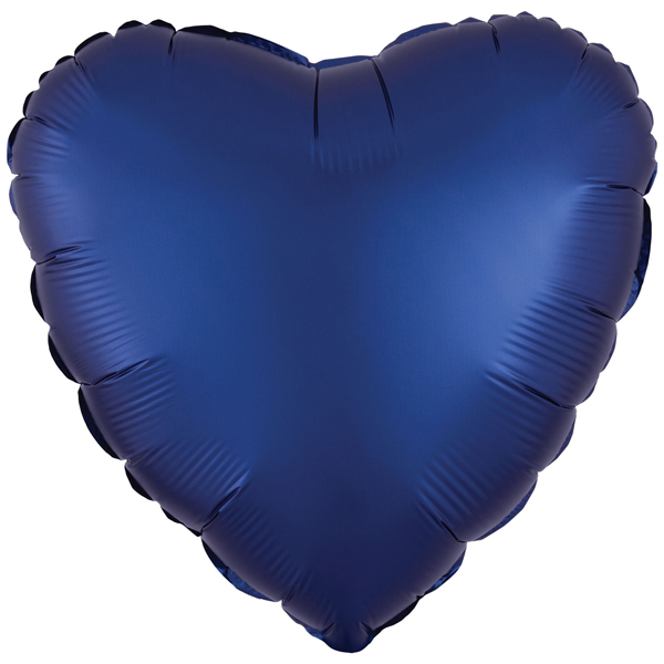 (image for) 18" Silk Lustre Navy Blue Heart Foil Balloons