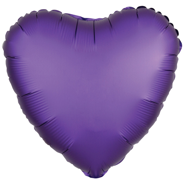 (image for) 18" Silk Lustre Purple Heart Foil Balloons