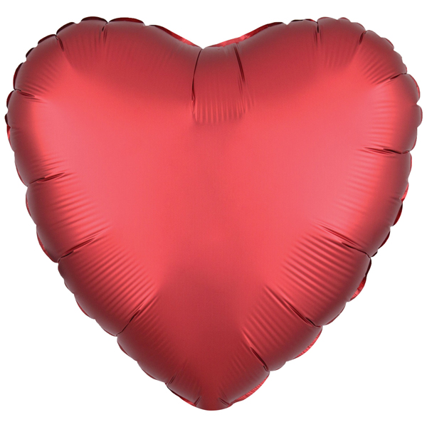 (image for) 18" Silk Lustre Dark Red Heart Foil Balloons