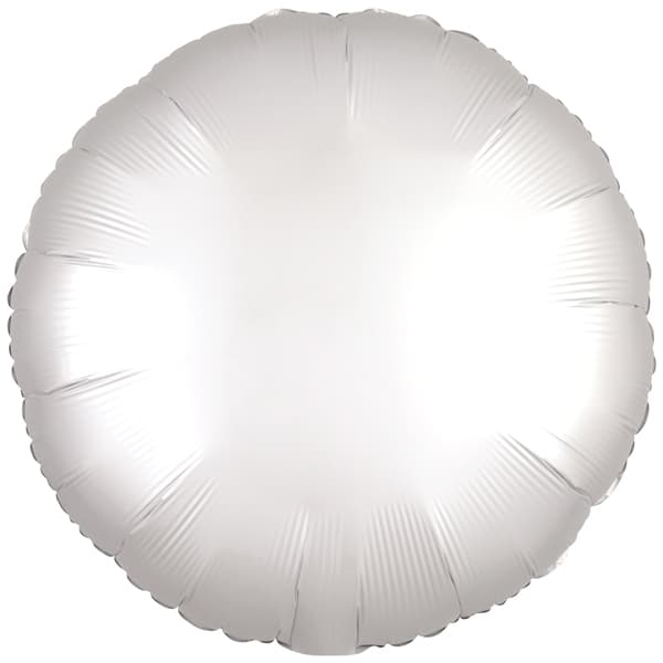 (image for) 18" Silk Lustre White Circle Foil Balloons - Packaged