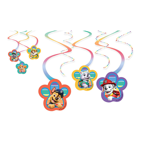 (image for) Paw Patrol Party Swirl Decorations 6pk