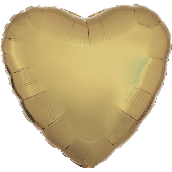 (image for) 18" Metallic White Gold Heart Foil Balloons