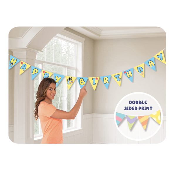 (image for) Bluey Happy Birthday Bunting Banner