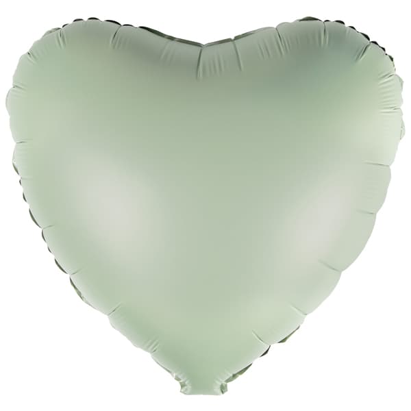 (image for) 18" Silk Lustre Eucalyptus Heart Foil Balloons