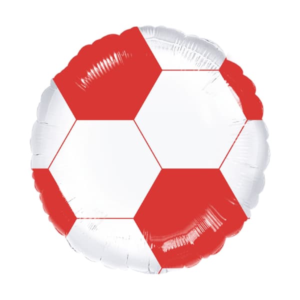 (image for) 18" Red & White Football Foil Balloons