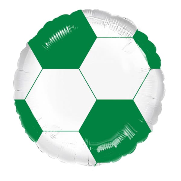 (image for) 18" Green & White Football Foil Balloons