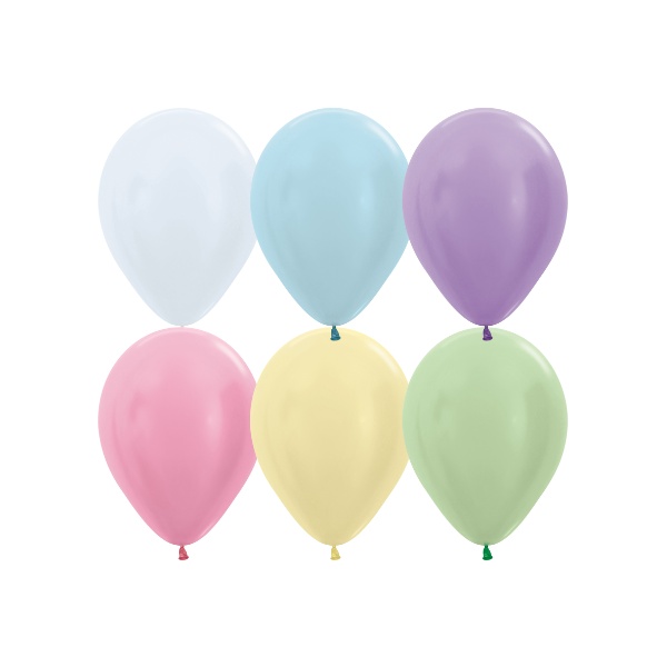 (image for) 5" Satin Assorted Latex Balloons 100pk