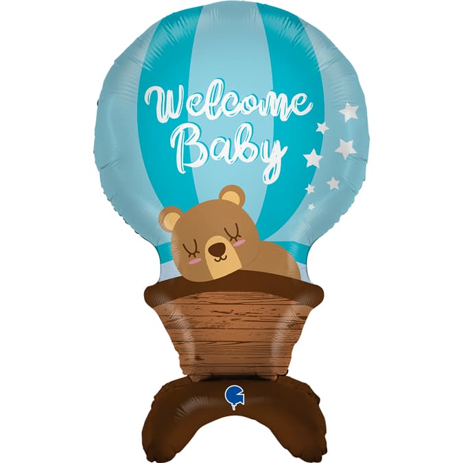 (image for) 38" Welcome Baby Blue Stand Up Air Fill Balloons