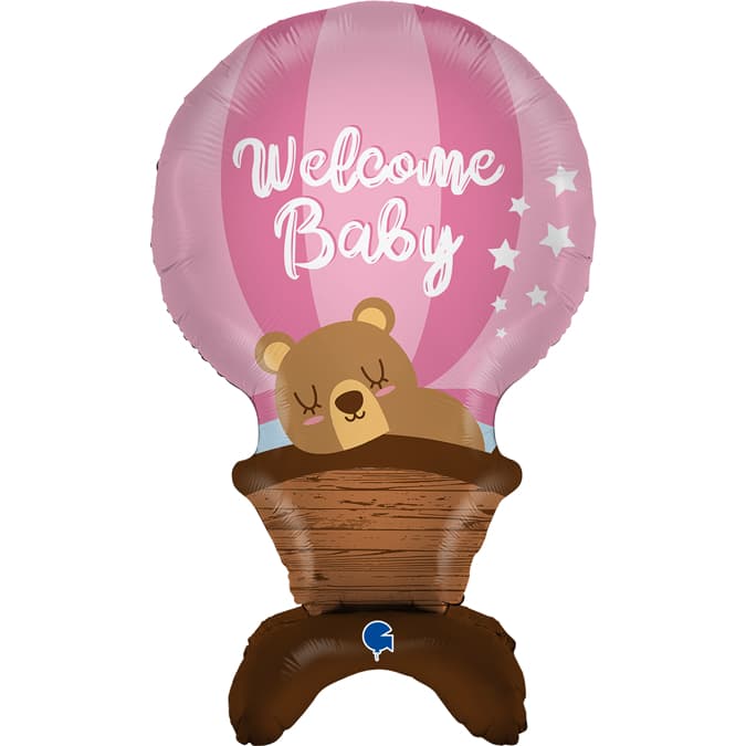 (image for) 38" Welcome Baby Pink Stand Up Air Fill Balloons