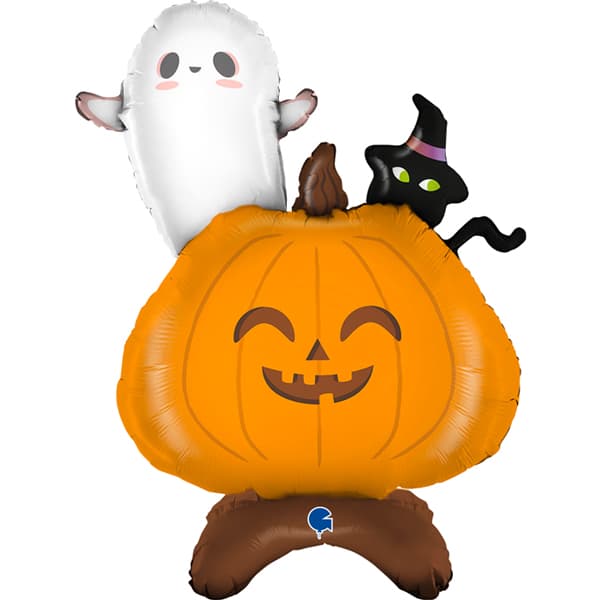 (image for) 40" Pumpkin, Ghost & Cat Standup Foil Balloons