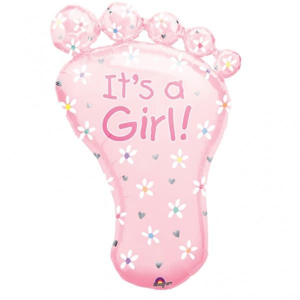 (image for) Its A Girl Foot Supershape Balloons