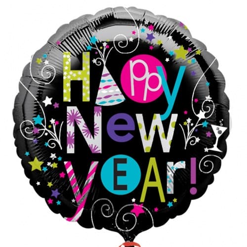 (image for) 18" Playful Happy New Year Foil Balloons