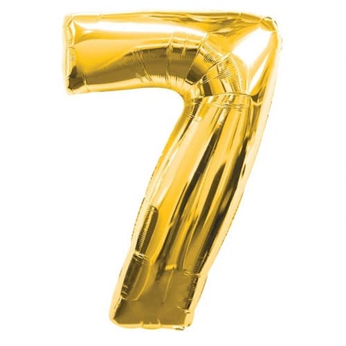 (image for) Anagram Number 7 Gold Supershape Balloons