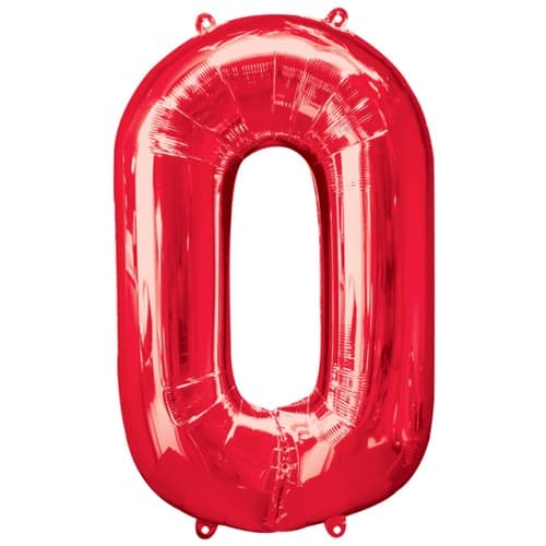 (image for) Anagram Number 0 Red Supershape Balloons