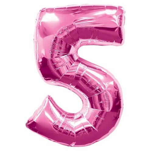 (image for) Anagram Number 5 Pink Supershape Balloons